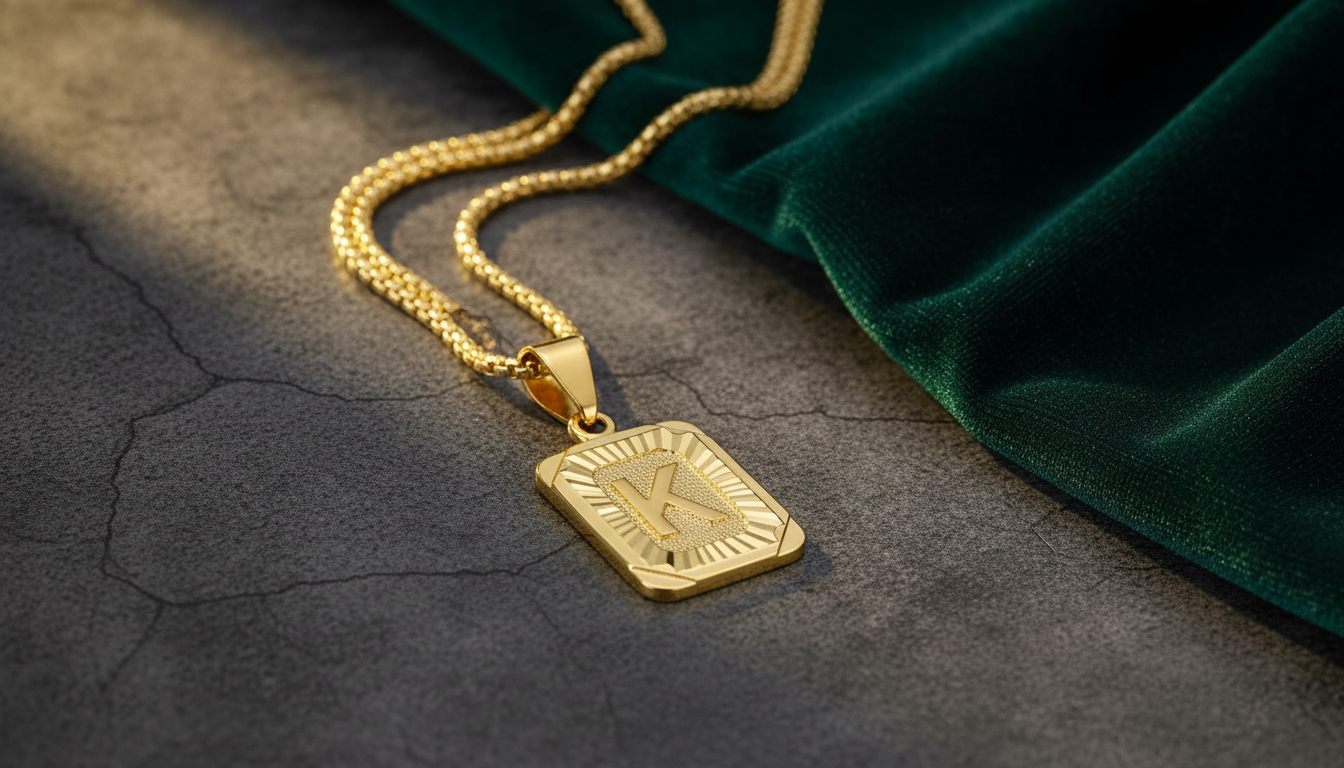 Gold Stainless Steel Initial Pendant Necklace: Daily Layering