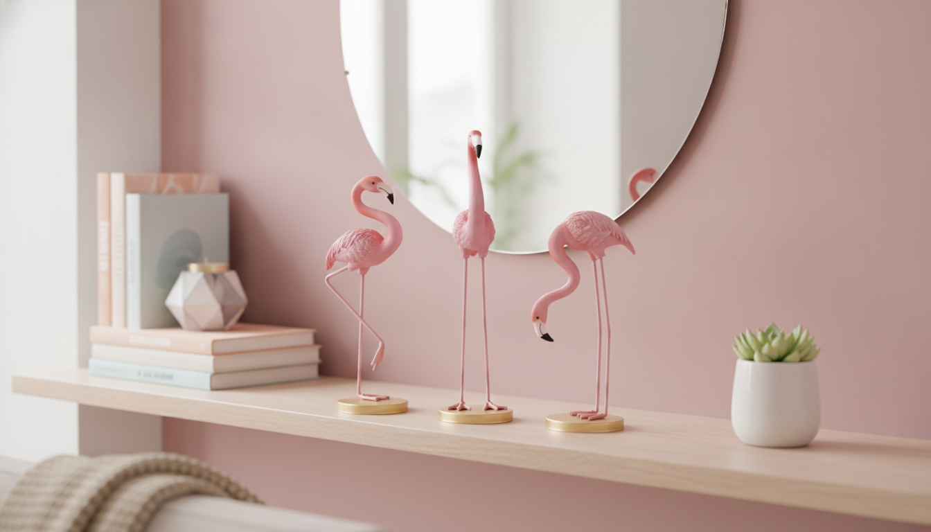 Pink Flamingo Resin Figurine: Chic Pop for Small Spaces