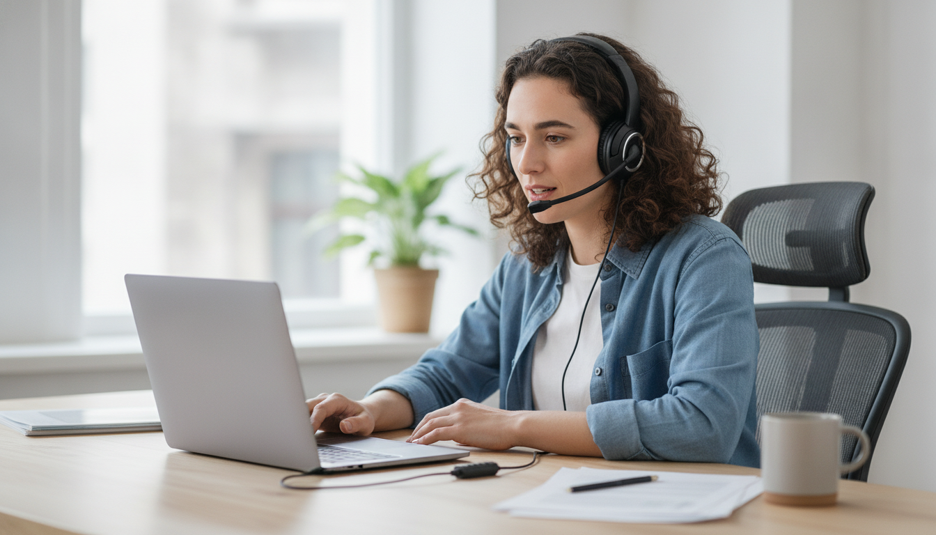 USB Wired Headset for Clear Call Center Calls