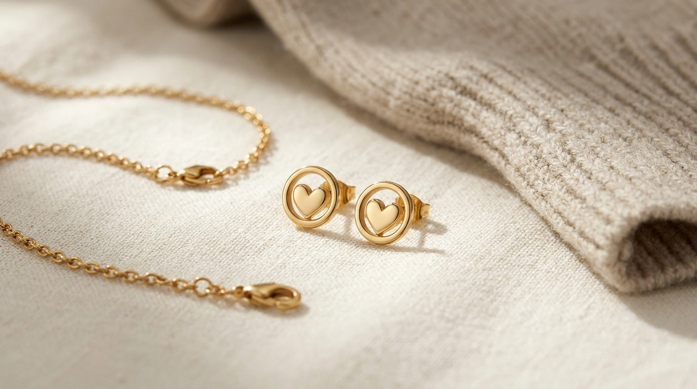 18K Gold-Plated Circle Heart Earrings: Care & Styling