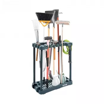 10-Slot Wall Tool Rack for Rakes, Brooms & More