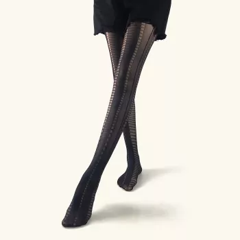 Sheer Striped Jacquard Pantyhose: Sleek Everyday Style